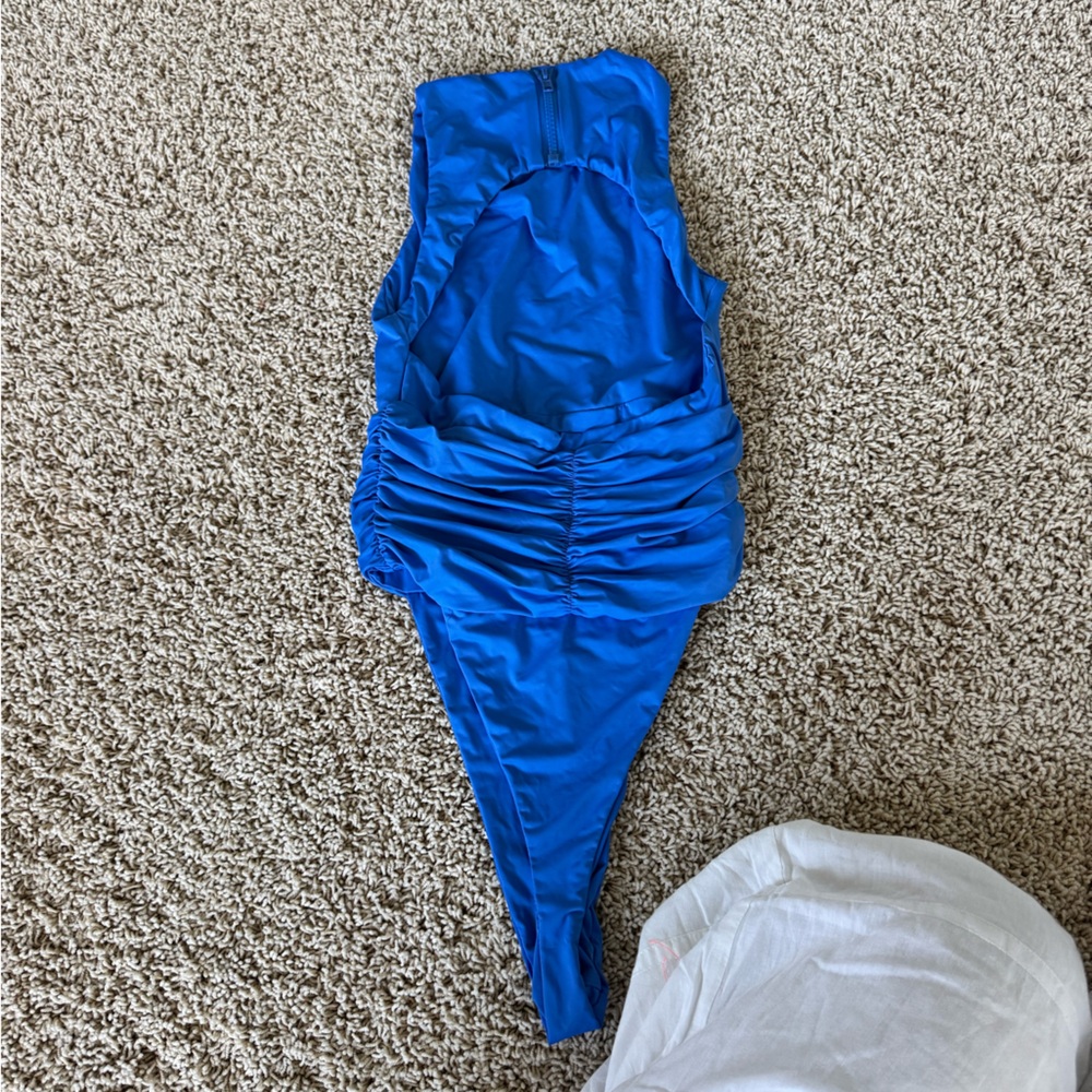 Beach Riot Blue Ruched Bodysuit - Picture 2 of 2